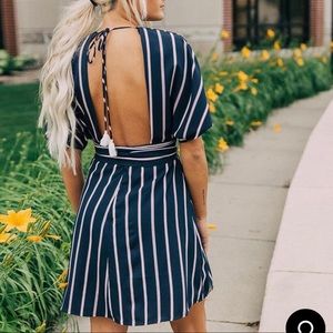 Woven stripe dress